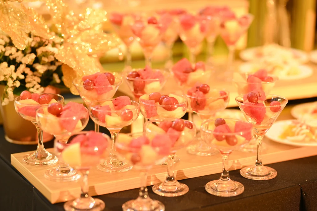 Harry and Jayce Appetizers at Wedding in Grand Hall Parang Beach Resort